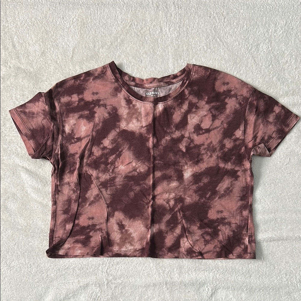 Old Navy Pink and Brown Boxy Crop T-Shirt